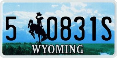 WY license plate 50831S