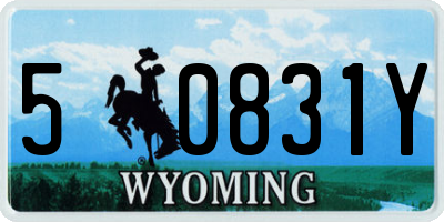 WY license plate 50831Y