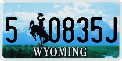 WY license plate 50835J