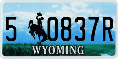 WY license plate 50837R