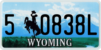 WY license plate 50838L