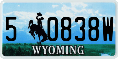 WY license plate 50838W