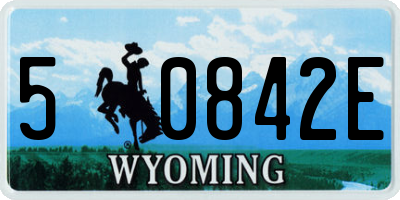 WY license plate 50842E