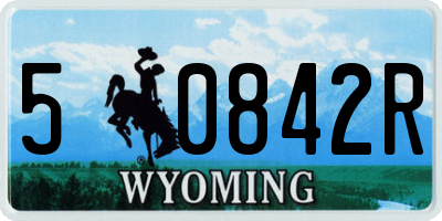 WY license plate 50842R