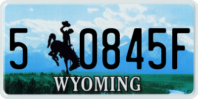 WY license plate 50845F