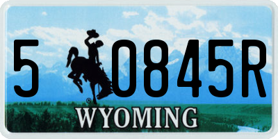 WY license plate 50845R