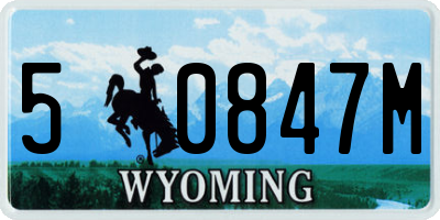 WY license plate 50847M