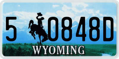 WY license plate 50848D