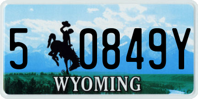 WY license plate 50849Y