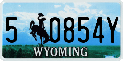 WY license plate 50854Y