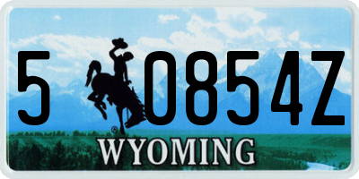 WY license plate 50854Z