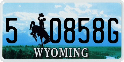 WY license plate 50858G
