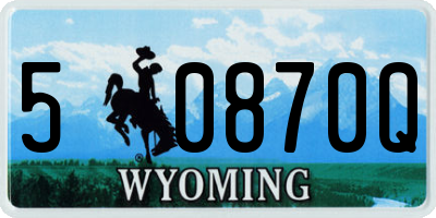 WY license plate 50870Q