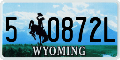 WY license plate 50872L