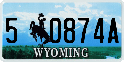 WY license plate 50874A