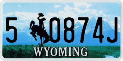 WY license plate 50874J