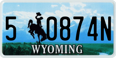 WY license plate 50874N