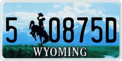 WY license plate 50875D