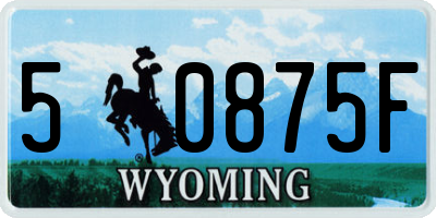 WY license plate 50875F