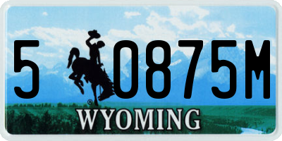 WY license plate 50875M