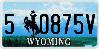 WY license plate 50875V