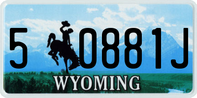WY license plate 50881J