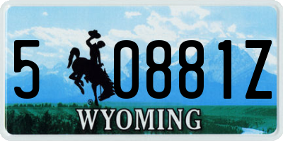 WY license plate 50881Z