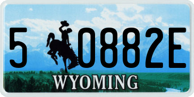 WY license plate 50882E