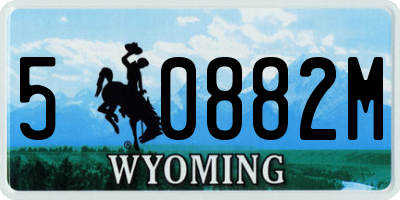 WY license plate 50882M