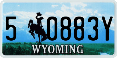 WY license plate 50883Y