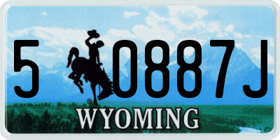 WY license plate 50887J