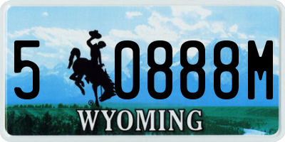 WY license plate 50888M