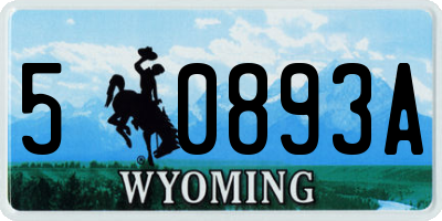 WY license plate 50893A
