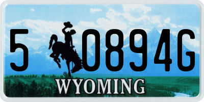WY license plate 50894G