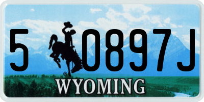 WY license plate 50897J