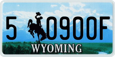 WY license plate 50900F