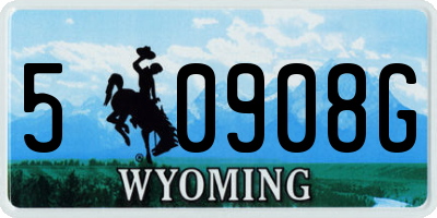 WY license plate 50908G
