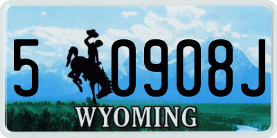 WY license plate 50908J