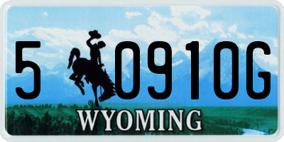WY license plate 50910G