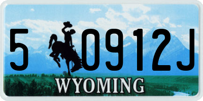 WY license plate 50912J