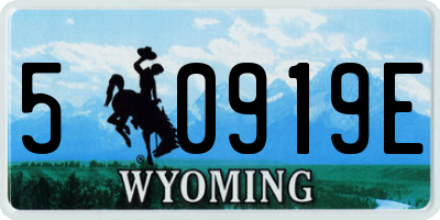 WY license plate 50919E