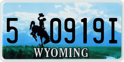 WY license plate 50919I
