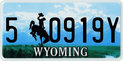WY license plate 50919Y