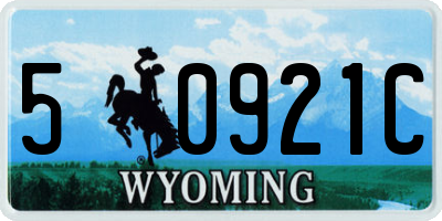 WY license plate 50921C