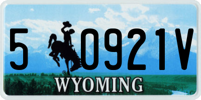 WY license plate 50921V