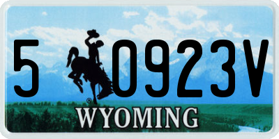WY license plate 50923V