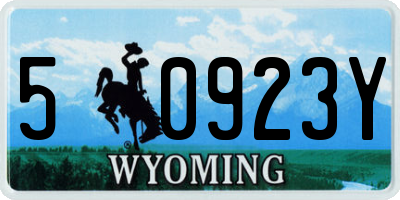 WY license plate 50923Y