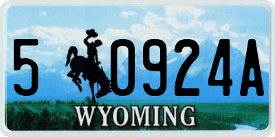 WY license plate 50924A