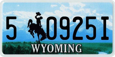 WY license plate 50925I