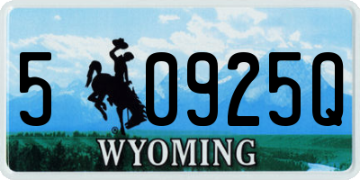 WY license plate 50925Q